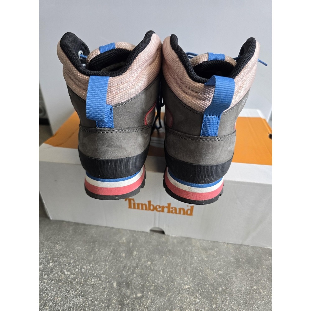 Timberland Euro Hiker Mid Boots Womens Size 9 Gray Pink Nubuck Waterproof A5R28 - Picture 5 of 10